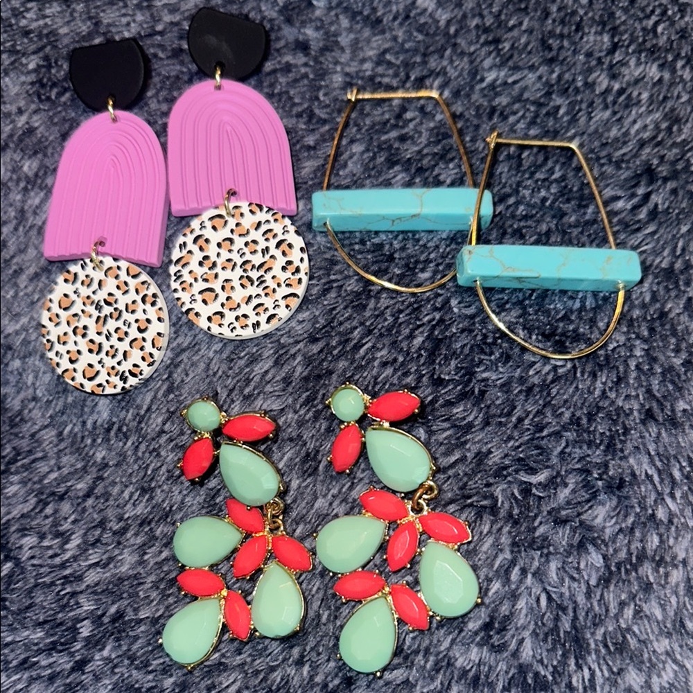 Colorful Statement Earrings Set.